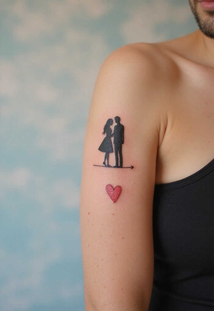30 Eternal Love Tattoo Designs for Lasting Connection - 12. Couple Silhouettes