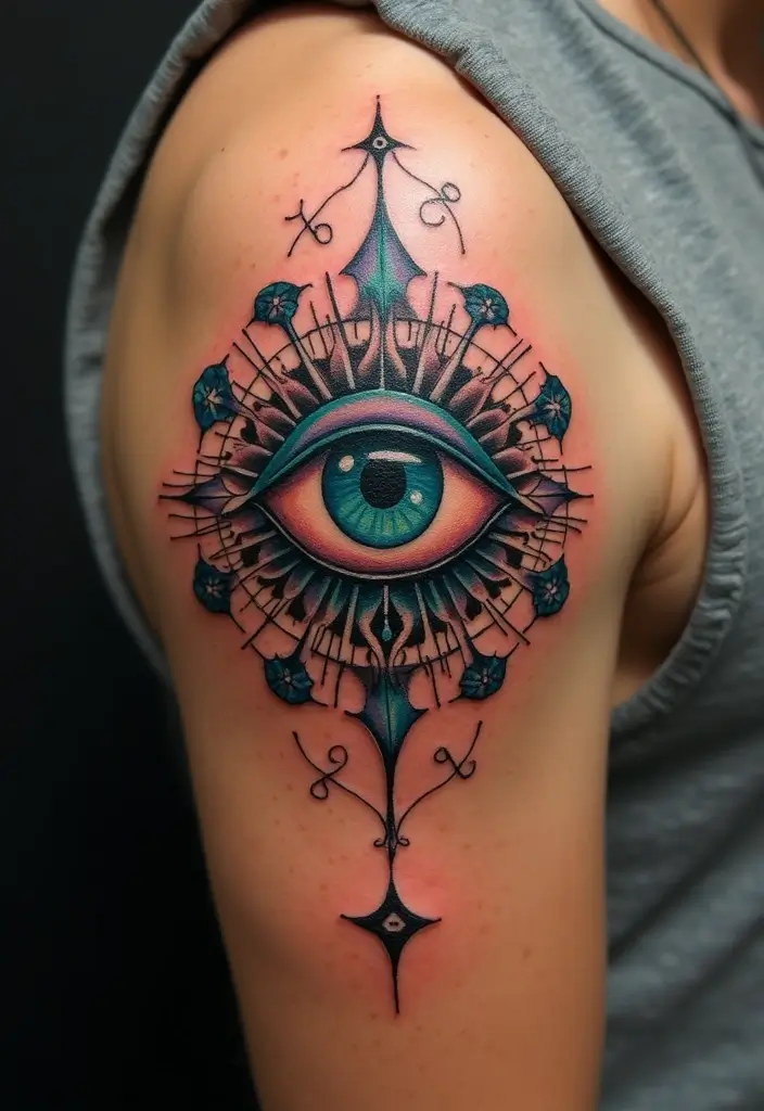 30 Evil Eye Tattoo Designs for Protection and Style - 12. Evil Eye and Horoscope