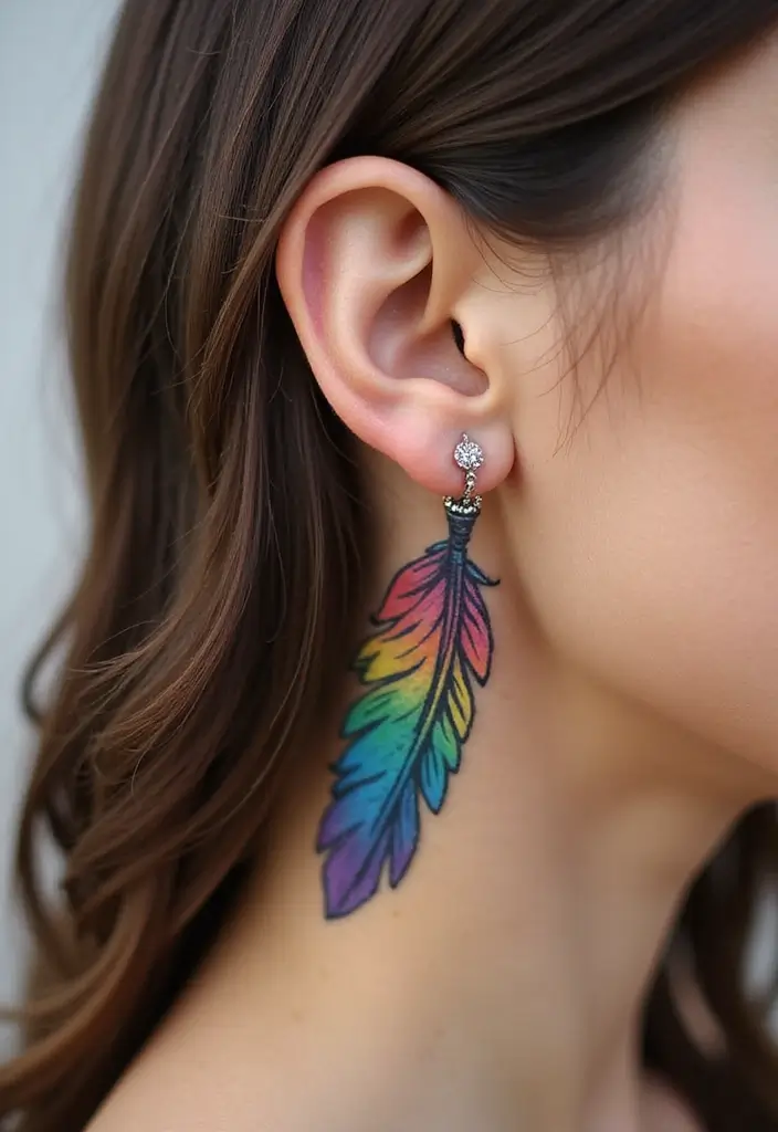 30 Feather Tattoo Behind Ear Meaning and Ideas - 12. Hope and Positivity