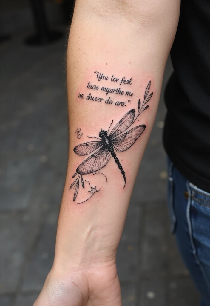 30 Firefly Tattoo Designs That Glow with Meaning - 12. Firefly with Quote