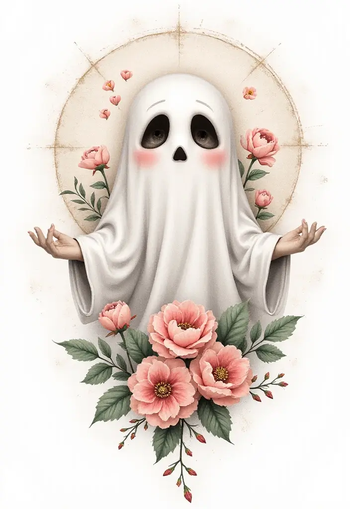 30 Ghost Tattoo Meanings and Designs with Spooky Style - 12. Healing Spirits