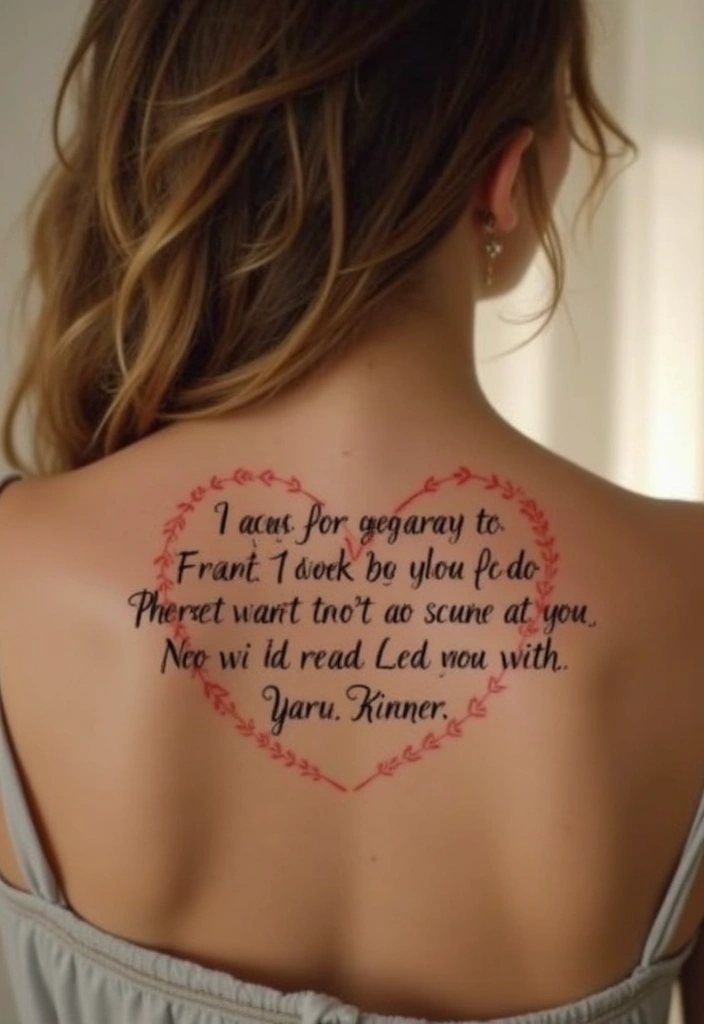 30 Heart Tattoos with Names to Celebrate Love and Bonds - 12. Heart with Quote and Name