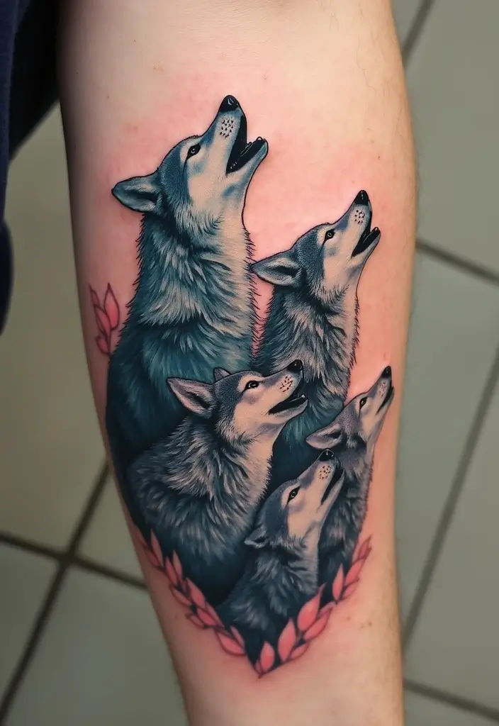 30 Howling Wolf Tattoo Meaning and Inspiring Designs - 12. The Significance of the Pack