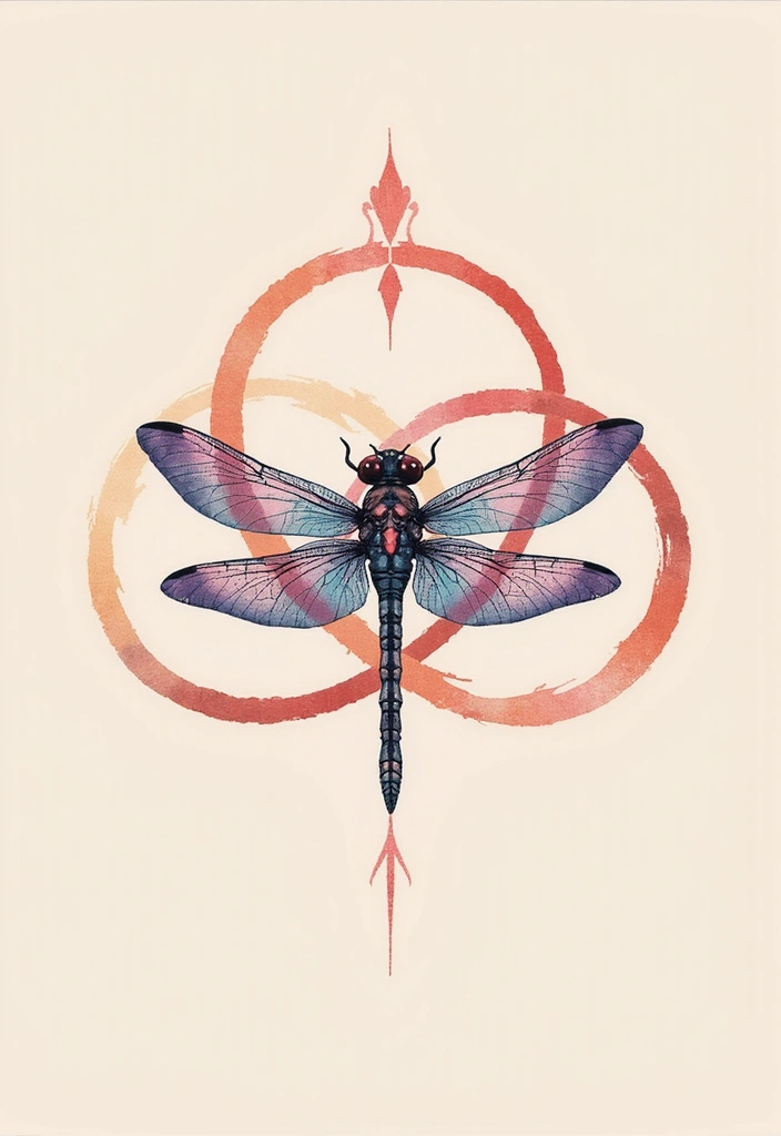 30 Infinity Dragonfly Tattoo Designs with Meaning - 12. Elegant Infinity Dragonfly in Flight