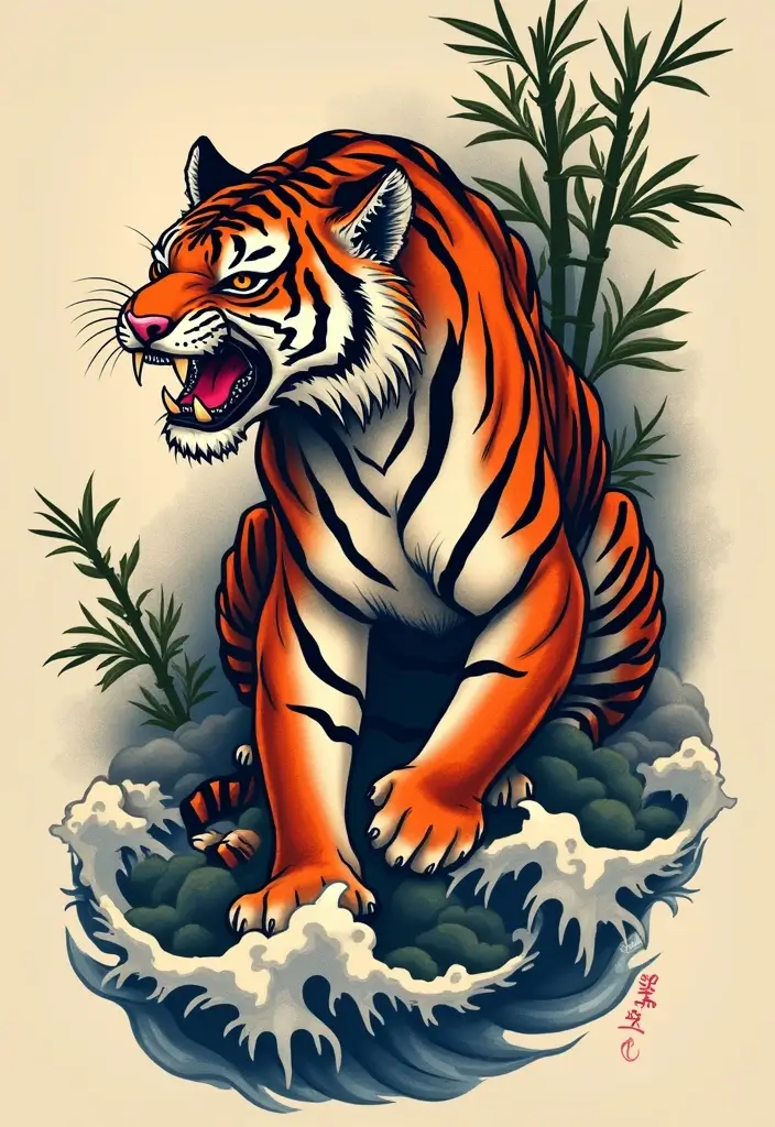 30 Japanese Sleeve Tattoo Designs for Bold Ink Lovers - 12. Bold Tiger