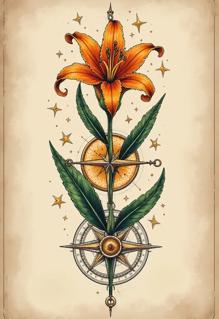 30 Lily Tattoo Symbolism Ideas for Elegant Ink - 12. Journey of Self-Discovery