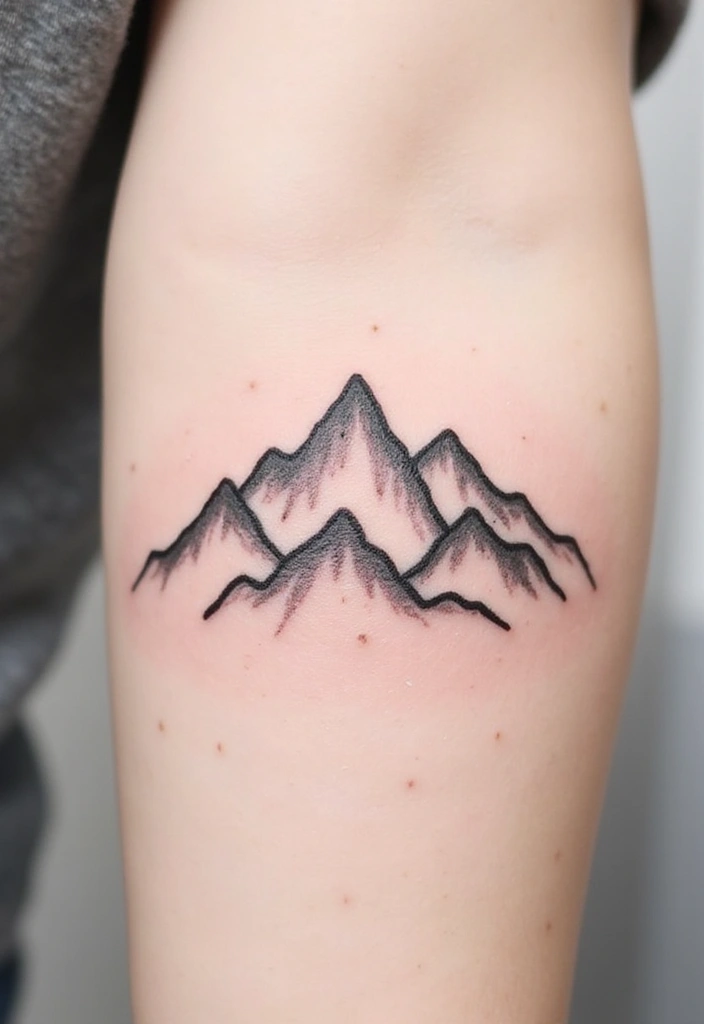 30 Male First Tattoo Ideas That Are Meaningful and Cool - 12. The Minimalist Mountain