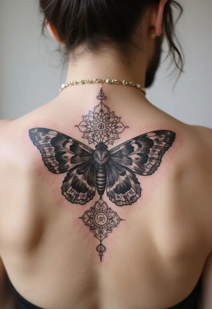 30 Moth Tattoo Designs with Symbolism and Beauty - 12. Spiritual Moth Tattoos