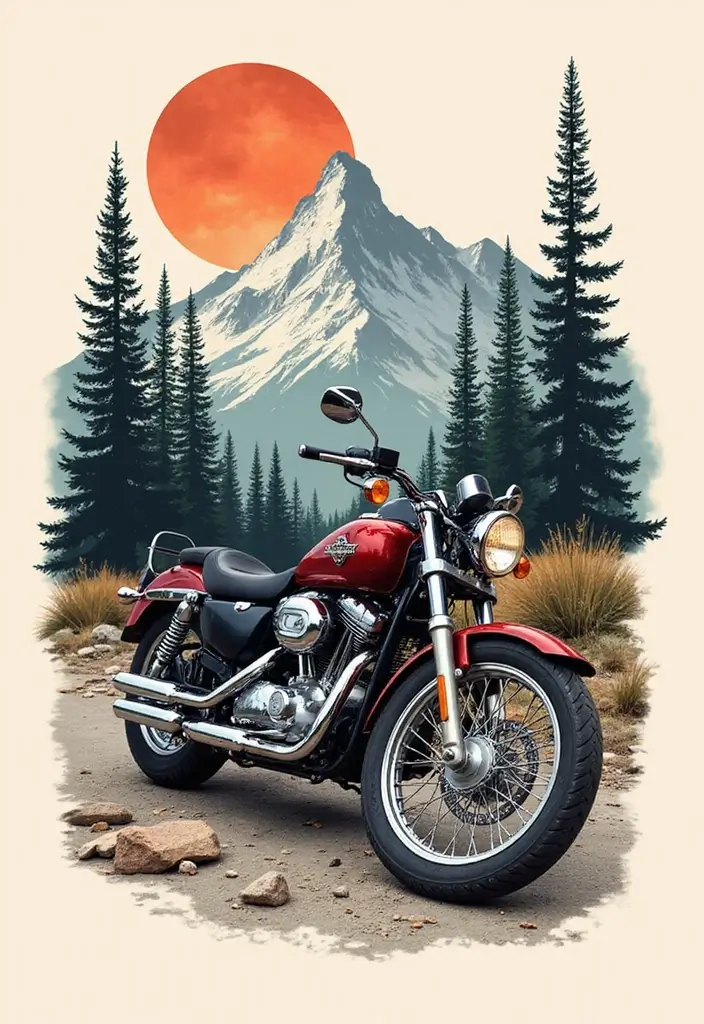 30 Motorcycle Tattoo Ideas for Riders and Enthusiasts - 12. Nature and Motorcycles