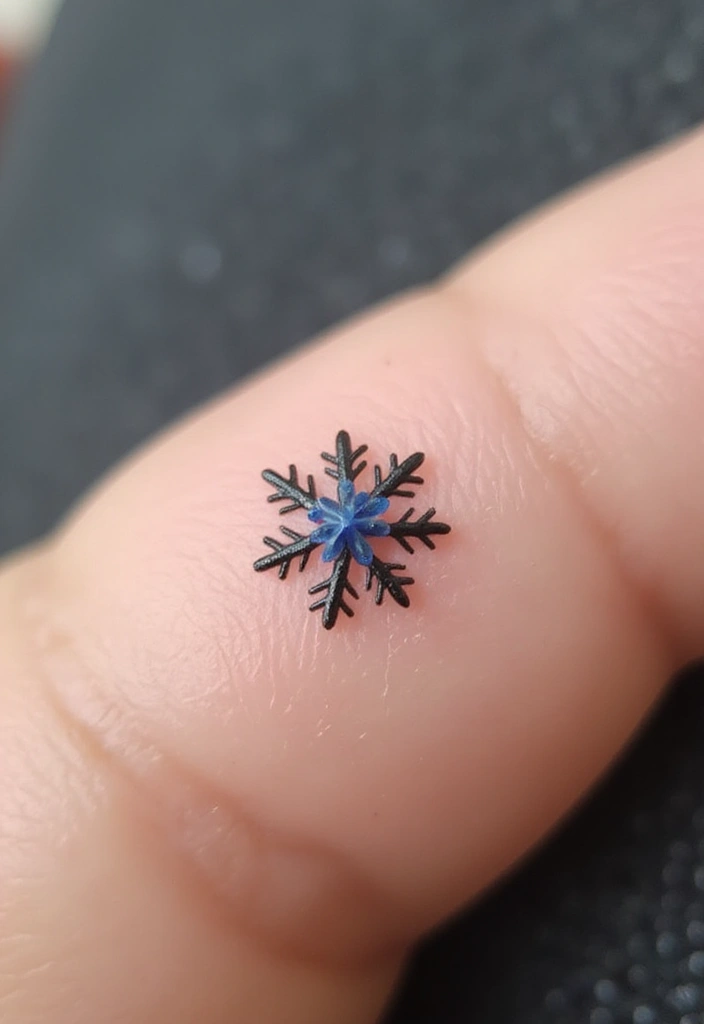 30 Snowflake Tattoo Ideas with Delicate and Unique Patterns - 12. Mini Snowflake Tattoo