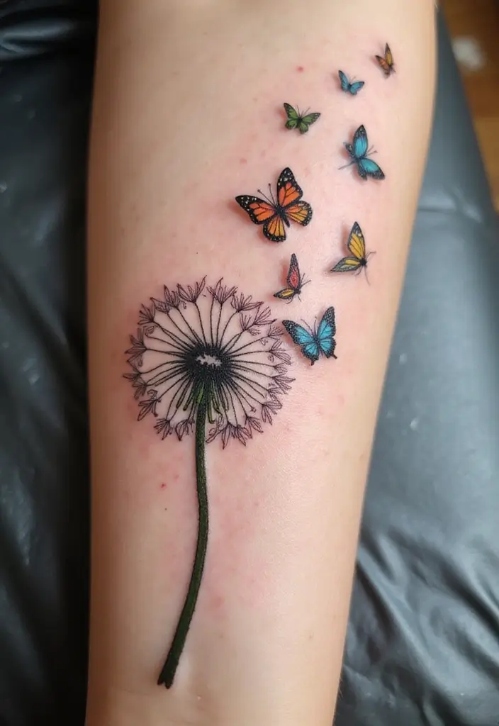 30 Symbolism of a Dandelion Tattoo with Stunning Designs - 12. Playfulness and Joy