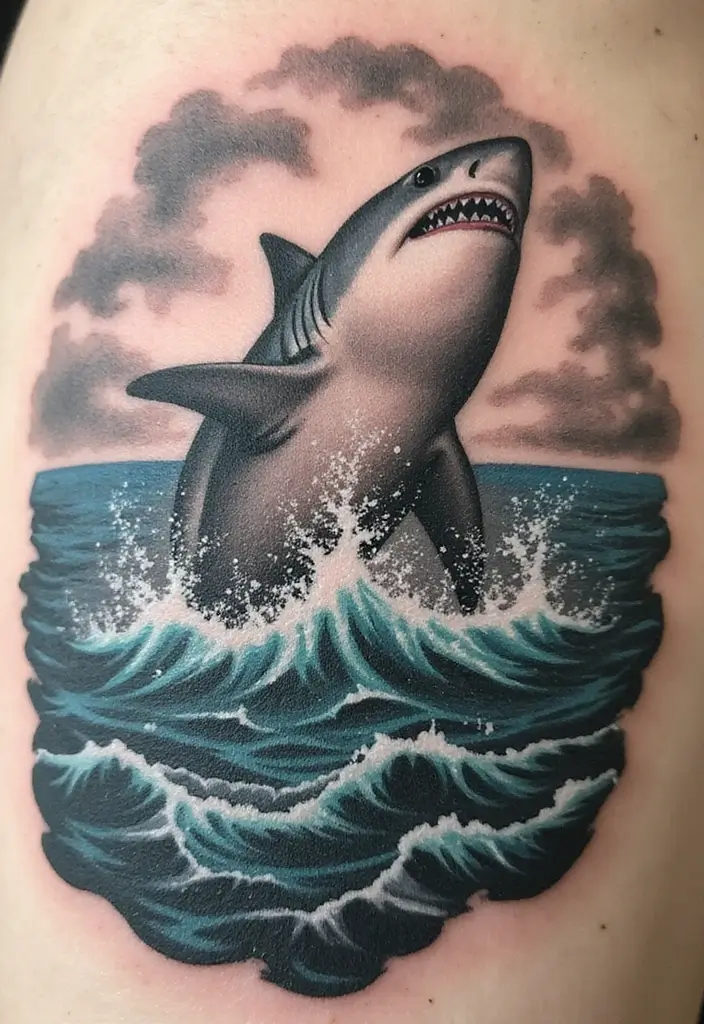 30 Tattoo Shark Meaning and Design Inspirations - 12. A Journey of Healing