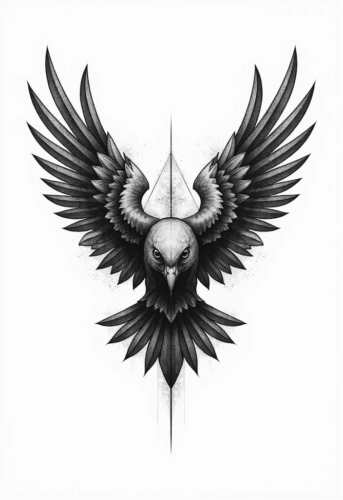 30 Hawk Tattoo Designs That Represent Vision and Strength - 12. Geometric Hawk Tattoo