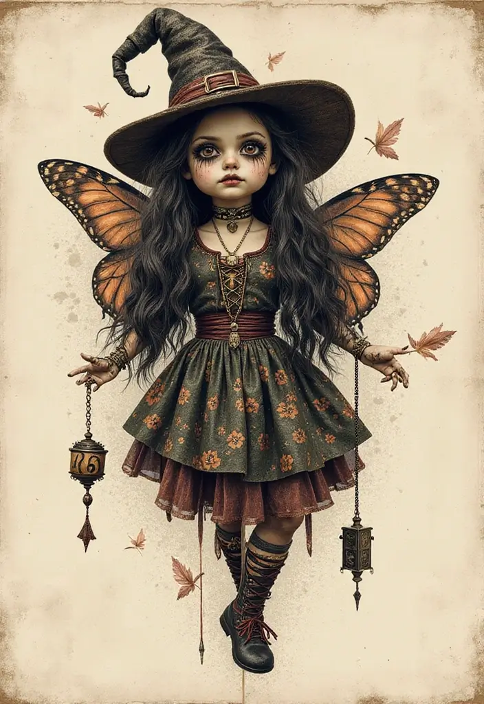 30 Voodoo Doll Tattoos with Dark and Mysterious Designs - 12. Dark Fairytale Voodoo Dolls