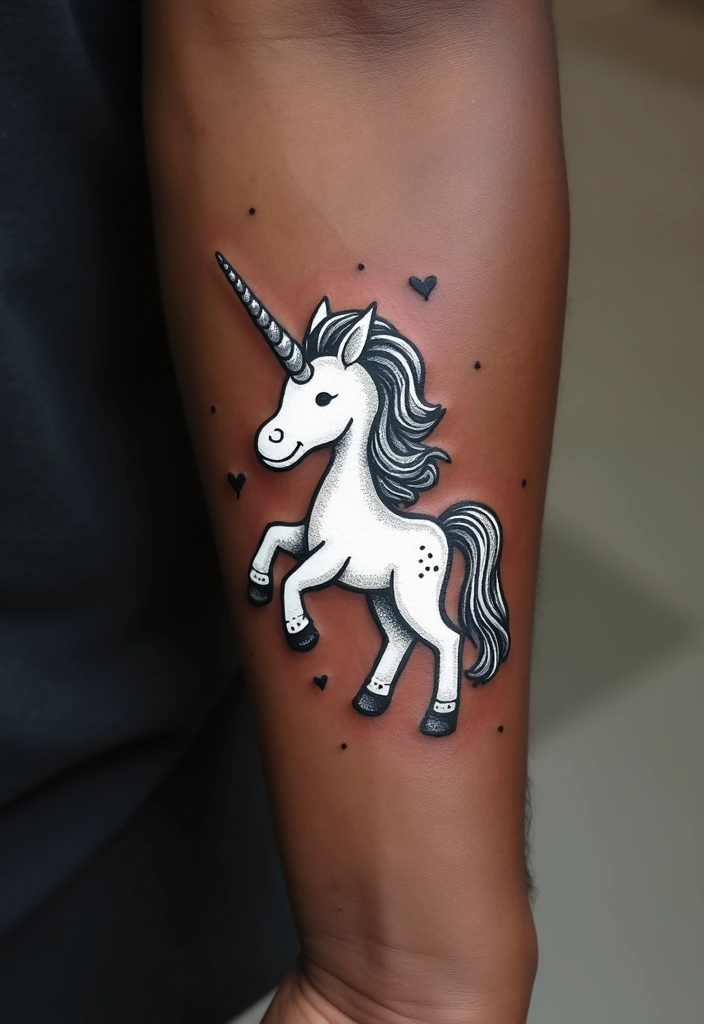 30 White Ink Tattoo Ideas on Dark Skin That Stand Out - 12. Whimsical Creatures