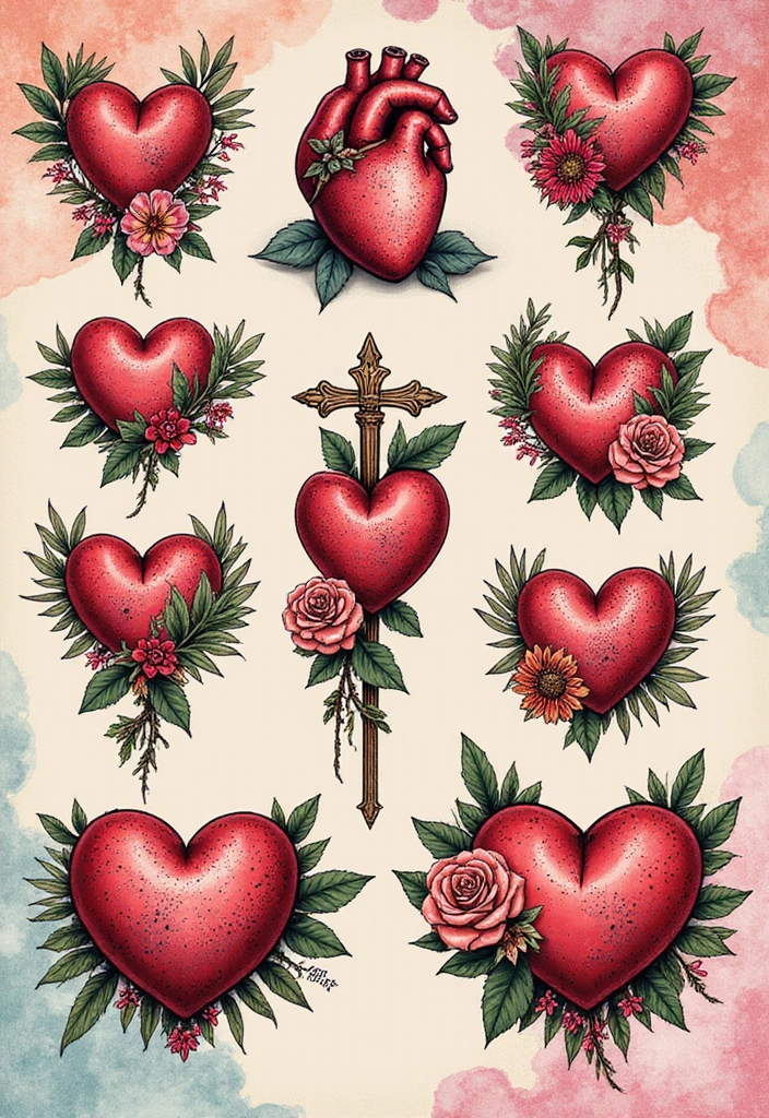 30 Womb Tattoo Concepts with Powerful Feminine Symbolism - 12. Heart-Infused Womb Tattoos