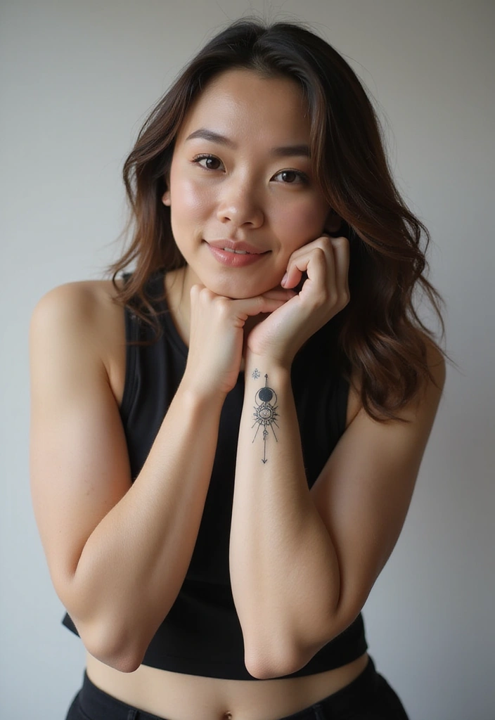 30 Yin Yang Wrist Tattoo Ideas for Balance and Harmony 12 30 Yin Yang Wrist Tattoo Ideas for Balance and Harmony - 12. Yin Yang and Compass