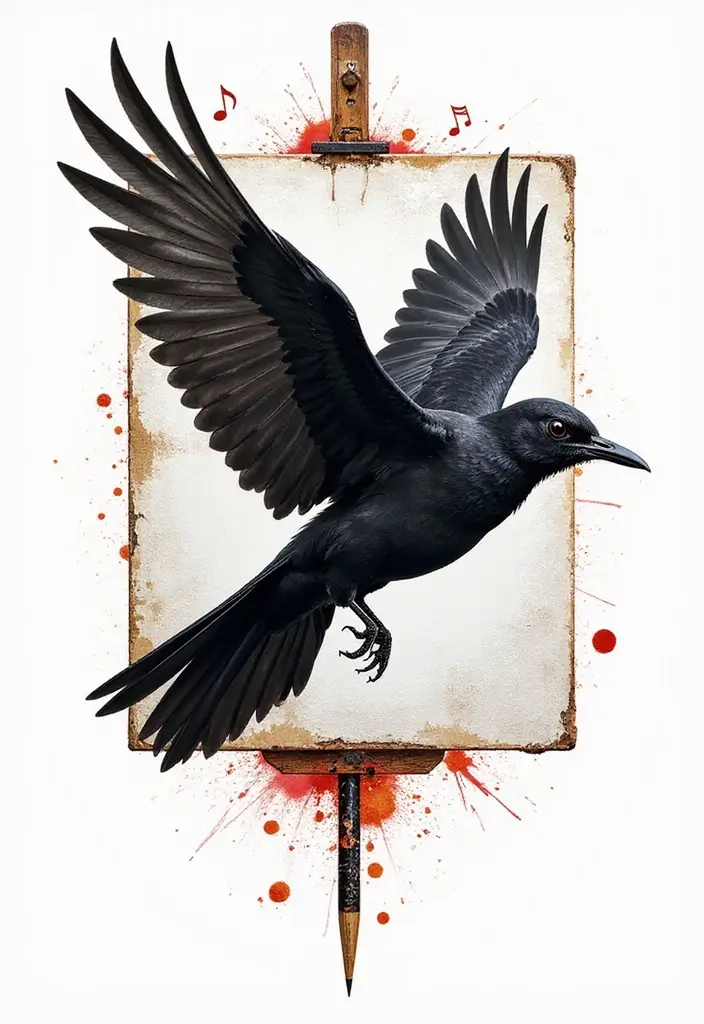 30 Blackbird Tattoo Meaning and Stunning Design Inspirations - 13. Creativity and Inspiration