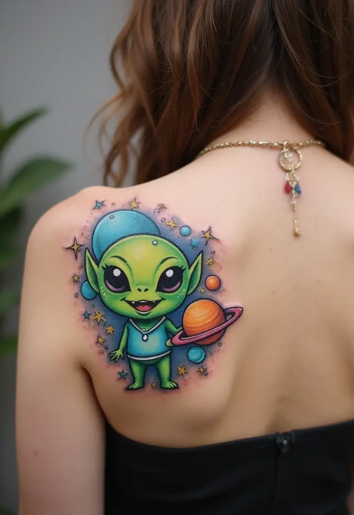 30 Cartoon Tattoo Ideas That Are Fun and Creative - 13. Cartoon Science Fiction Characters