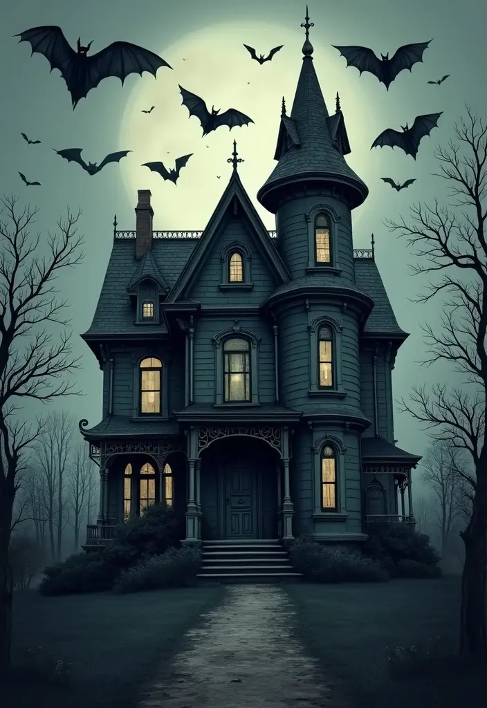 30 Dark Gothic Tattoos with Mysterious and Edgy Aesthetics - 13. The Haunted House
