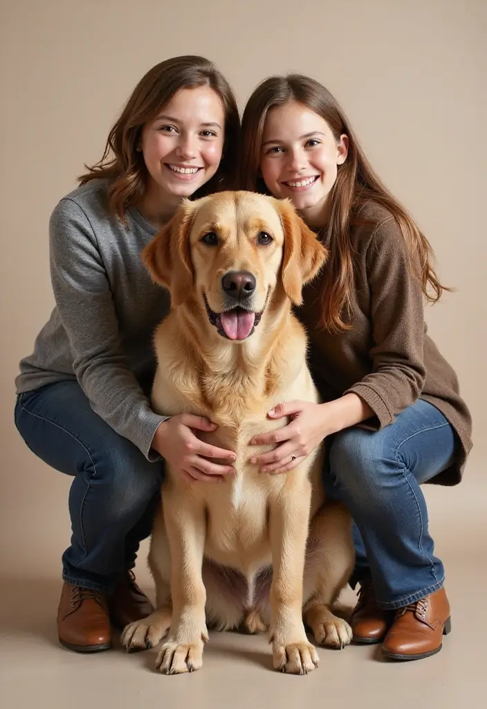 30 Golden Retriever Memorial Tattoos Honoring Beloved Pets - 13. Family Portrait with Your Golden Retriever