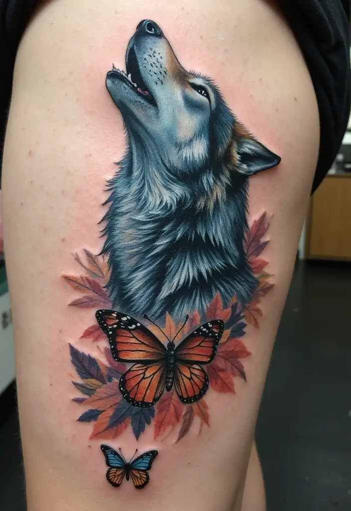 30 Howling Wolf Tattoo Meaning and Inspiring Designs - 13. Representing Change
