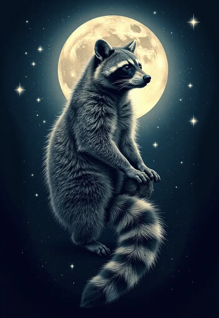 30 Raccoon Tattoo Designs with Clever and Playful Meanings - 13. The Guardian of the Night