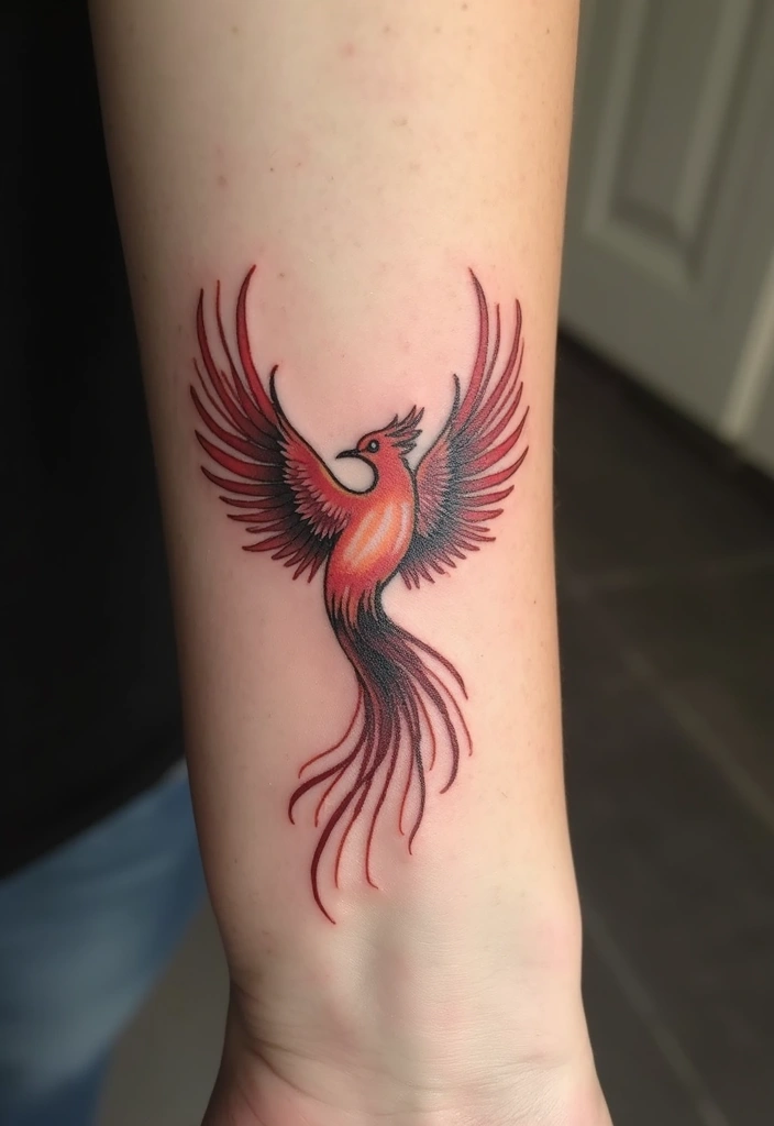 30 Rise of the Phoenix Tattoos That Symbolize Rebirth - 13. Small Phoenix Tattoo
