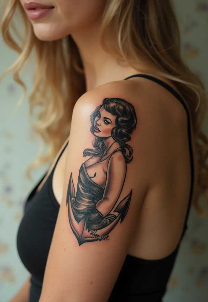 30 Shoulder and Back Tattoos for Women That Look Stunning - 13. Vintage Styles