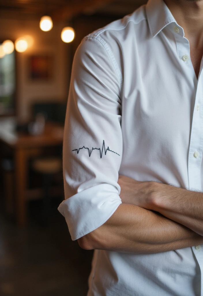 30 Subtle Men Tattoos That Look Minimal Yet Powerful - 13. Simple Heartbeat Line