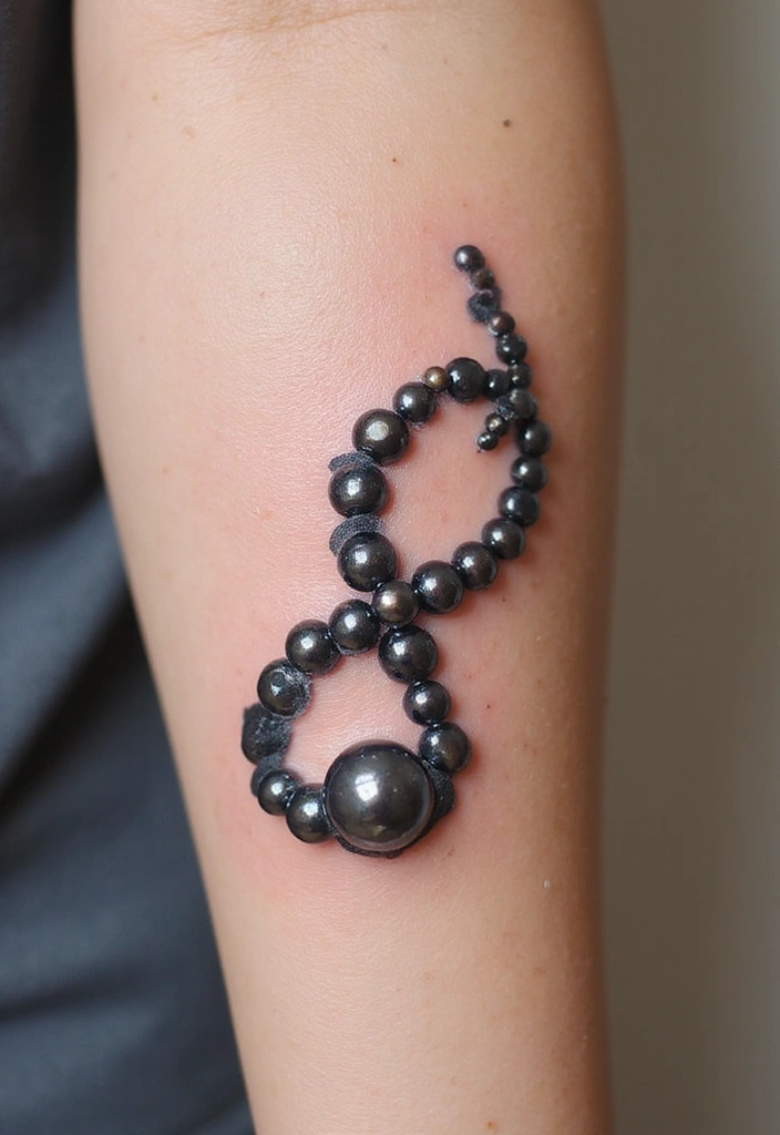 30 Tattoo Black Pearl Ideas to Inspire Your Next Ink - 13. Black Pearl and Infinity Symbol
