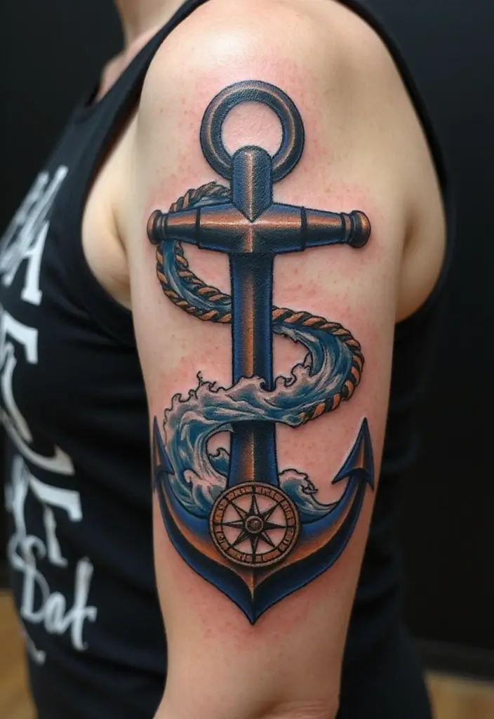 30 Upper Arm Tattoo Ideas for Bold Placement Choices - 13. Nautical Themes