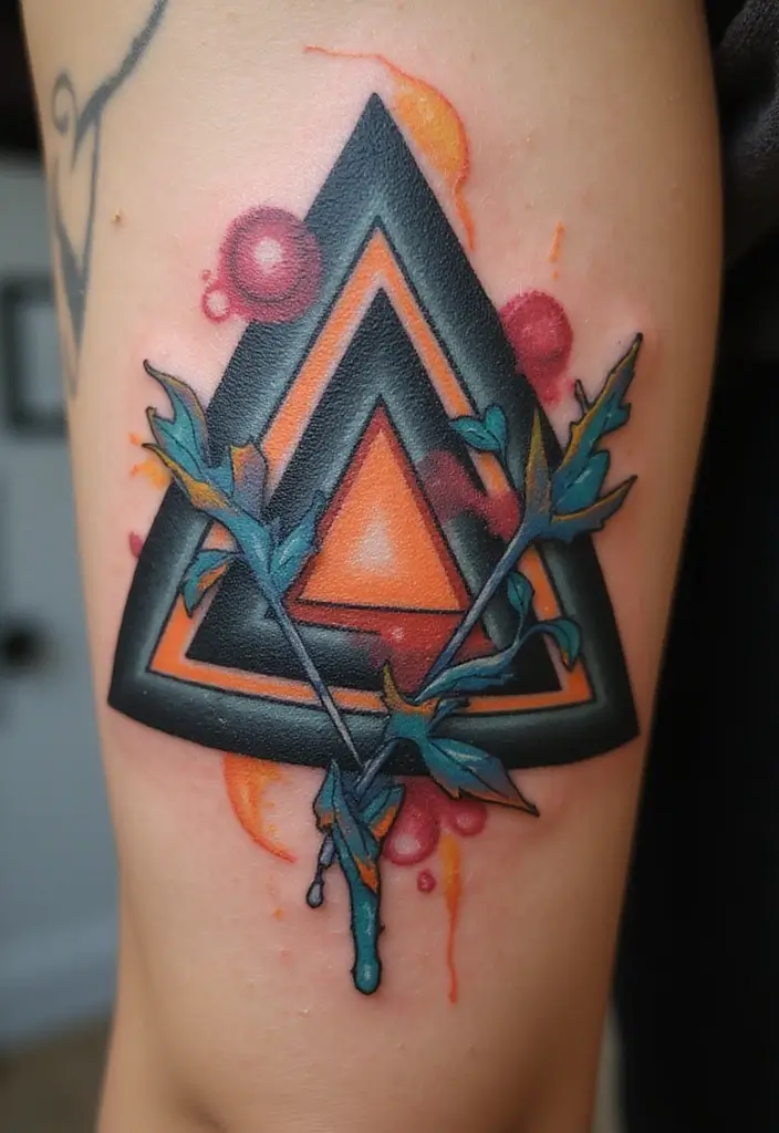 30 Triangle Tattoos for Guys That Carry Symbolic Meaning - 13. The Artistic Triangle