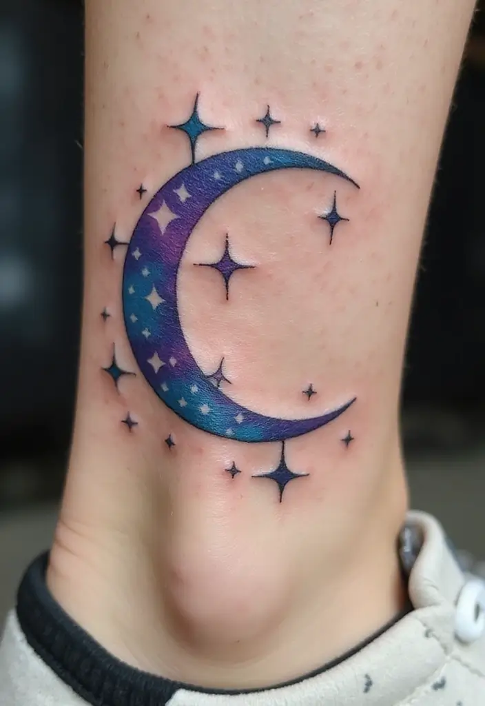30 Unbreakable Bond Tattoo Inspirations Full of Emotion - 13. Moon and Stars