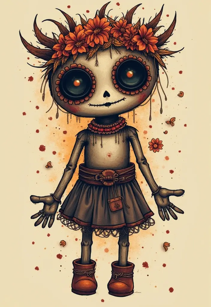 30 Voodoo Doll Tattoos with Dark and Mysterious Designs - 13. Cultural Voodoo Doll Designs