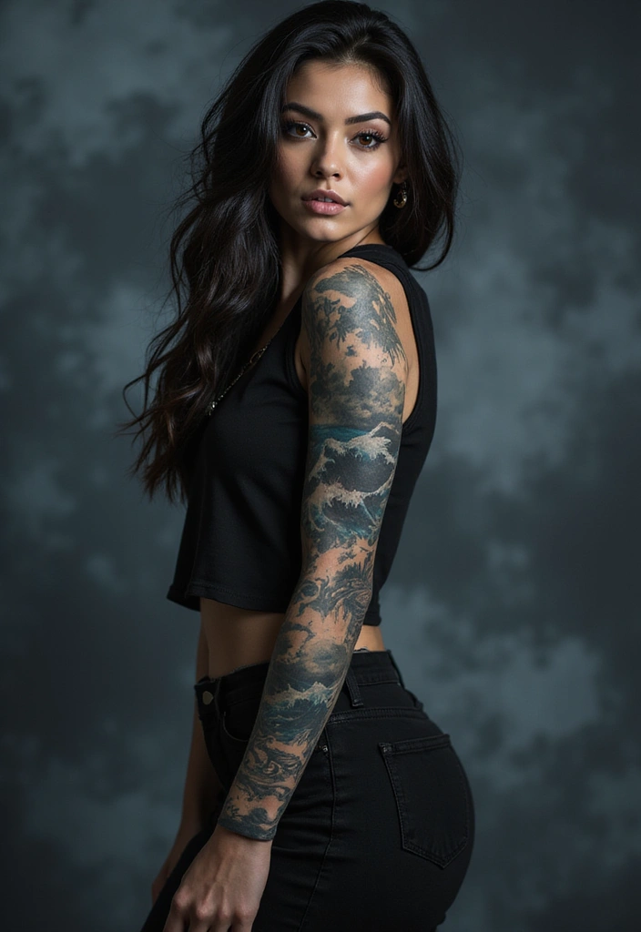 30 Water Tattoo Sleeve Ideas Full of Fluid Motion - 13. Stormy Seas