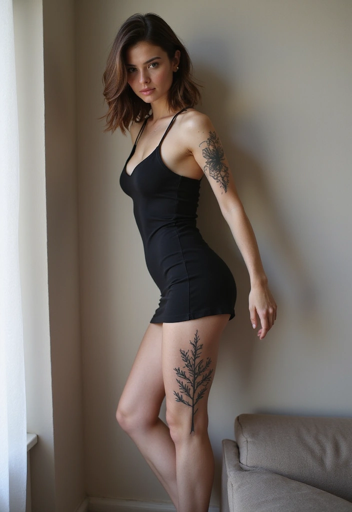 30 Women’s Leg Sleeve Tattoo Ideas That Stand Out - 13. Minimalist Silhouettes