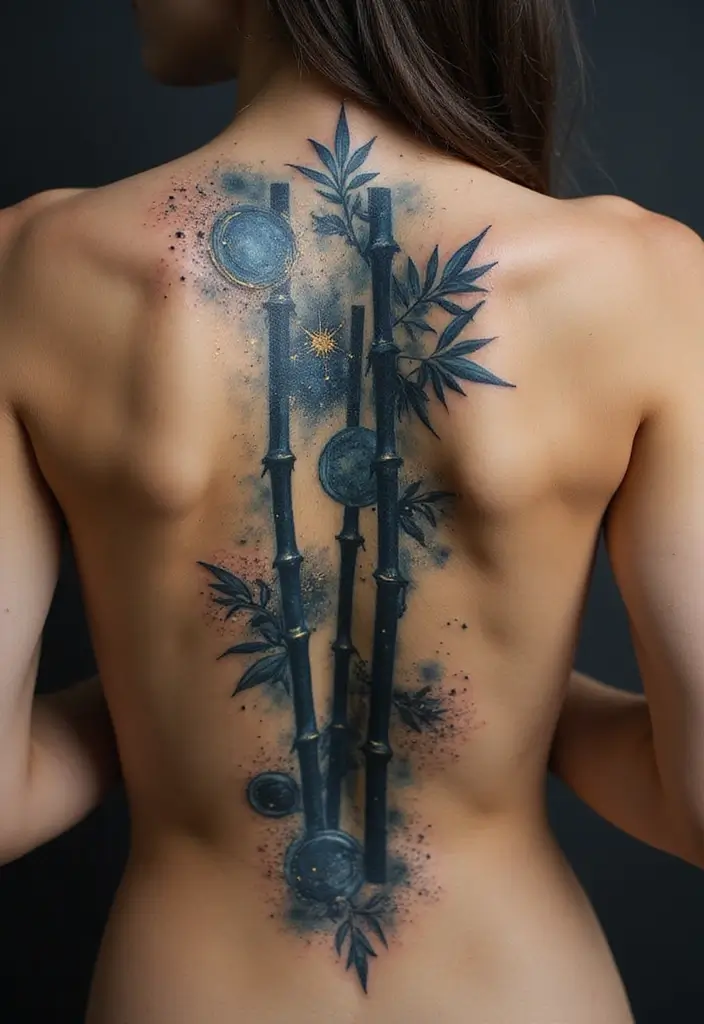 30 Bamboo Tattoo Meaning and Artistic Designs - 14. Connection to the Universe