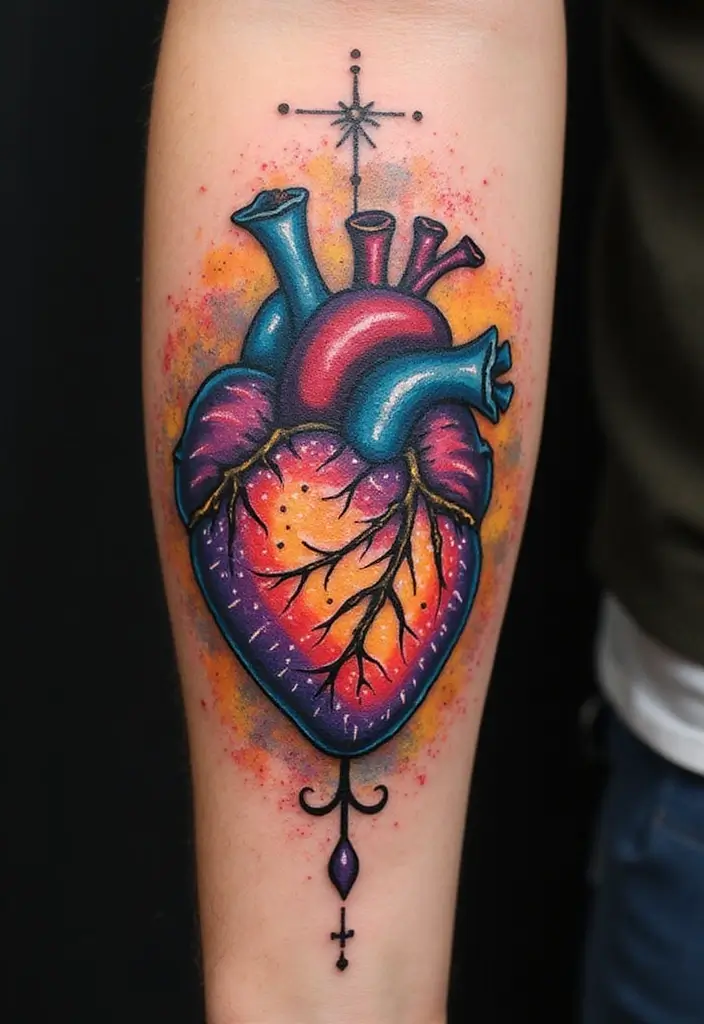 30 Colorful Arm Tattoos That Pop with Style - 14. Love and Hearts