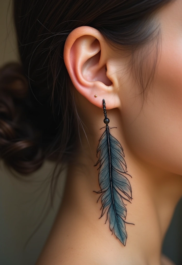 30 Feather Tattoo Behind Ear Meaning and Ideas - 14. Journey and Adventure of Life