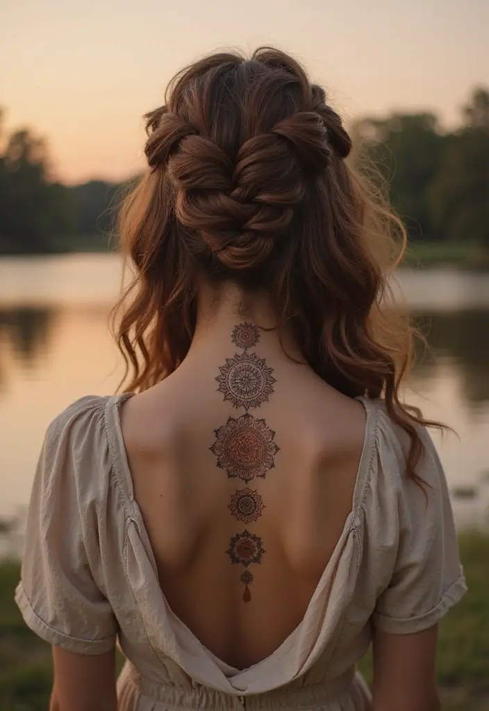 30 Creative Hair Tattoos for Ladies That Stand Out - 14. Mystical Mandalas