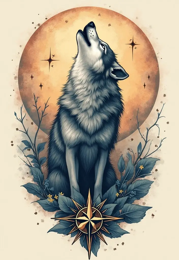 30 Howling Wolf Tattoo Meaning and Inspiring Designs - 14. The Wolf as a Guide