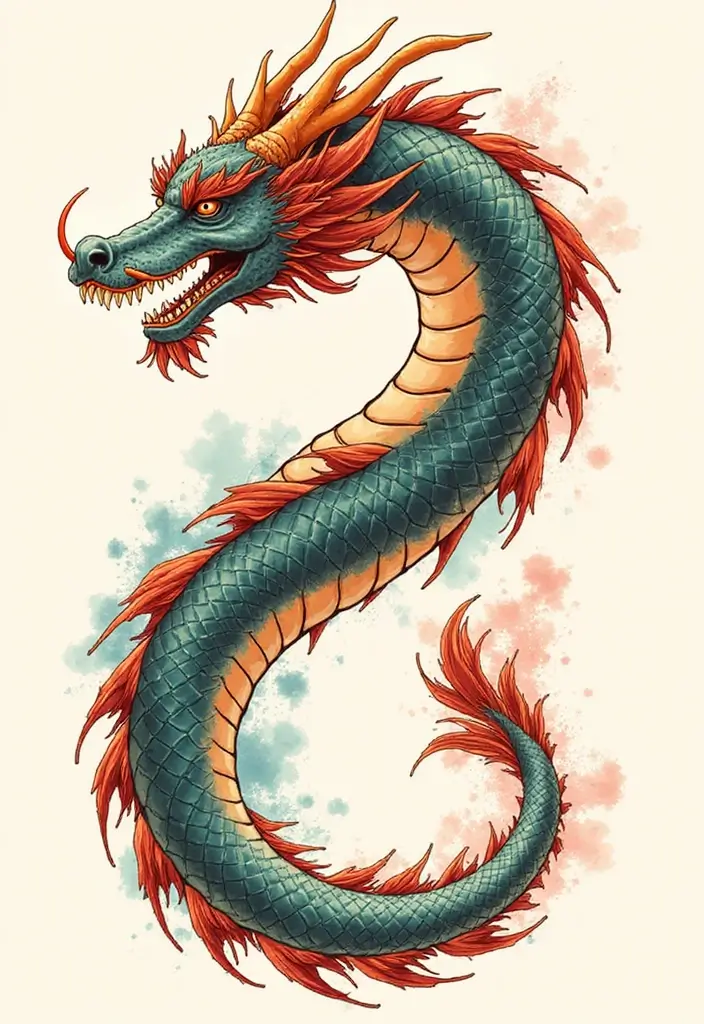 30 Japanese Dragon Tattoos That Showcase Power and Elegance - 14. The Dragon's Tail: Emphasizing Flow and Movement