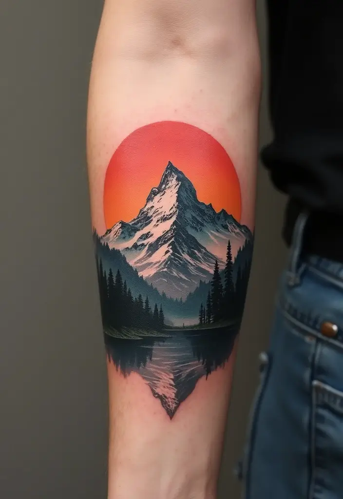30 Karma Tattoo Meaning and Stunning Design Ideas - 14. Mountain Range