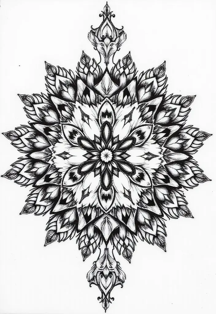30 Mandala Tattoo Ideas with Spiritual and Geometric Beauty - 14. Geometric Mandala