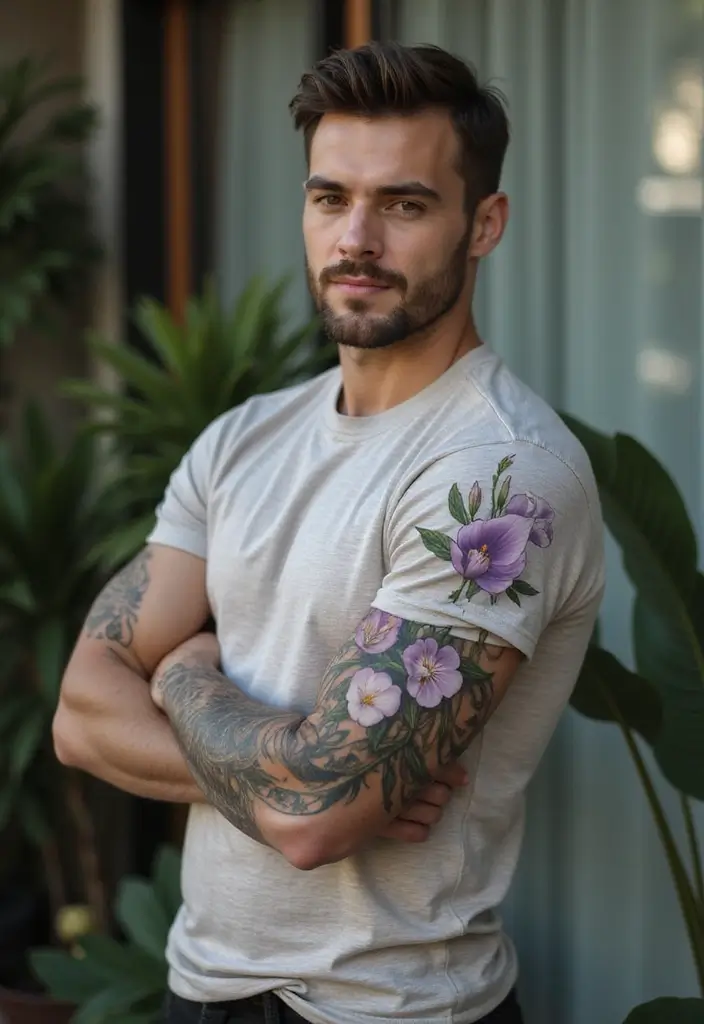 30 Men’s Floral Tattoo Half Sleeve Inspirations - 14. Elegant Calla Lilies