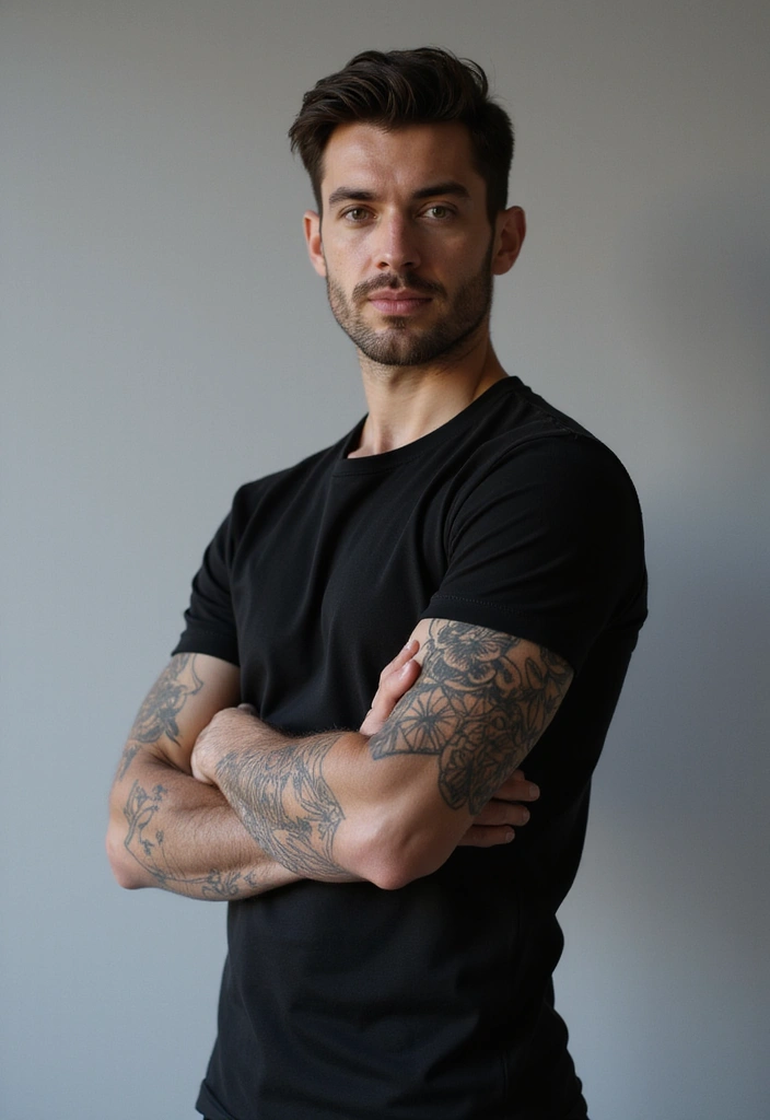 30 Mens Flower Sleeve Tattoo Ideas with Bold Florals - 14. Floral Geometric: Modern Aesthetics