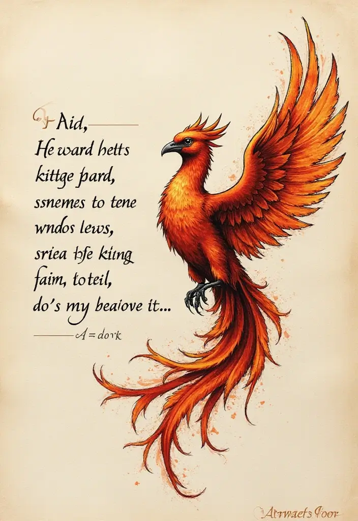 30 Phoenix Reborn Tattoo Designs with Deep Meanings - 14. Phoenix with Quotes