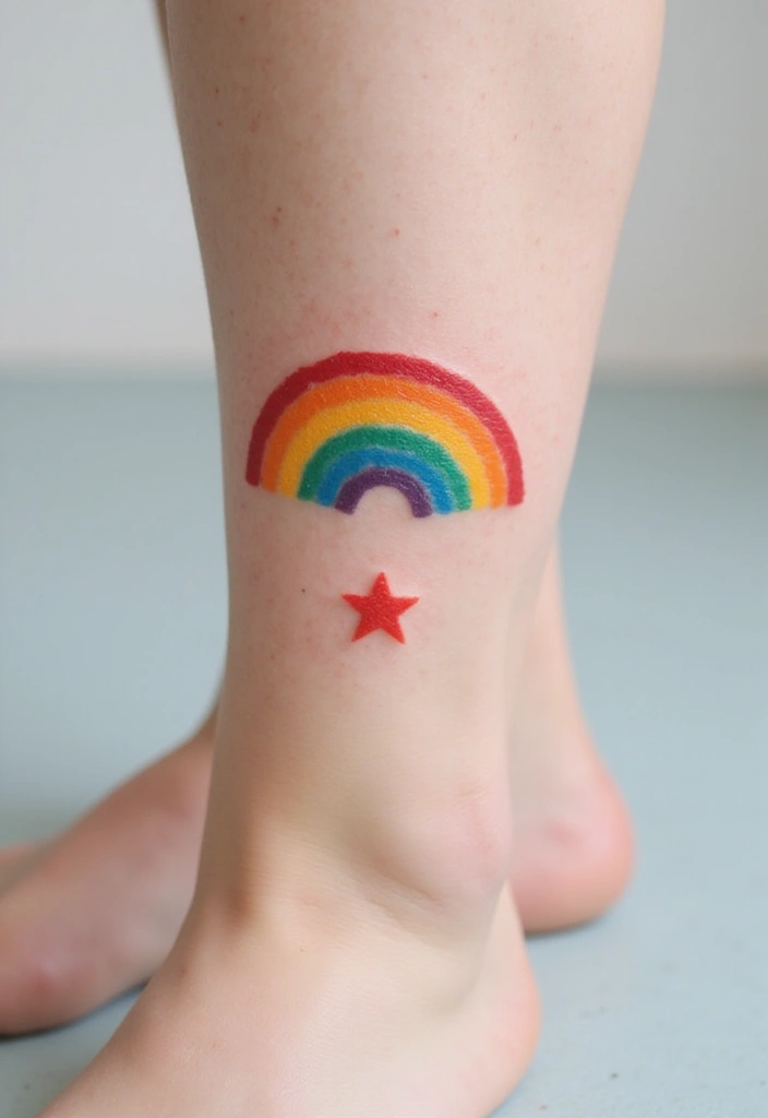 30 Rainbow Tattoos That Symbolize Hope and Diversity - 14. Rainbow Star Tattoo