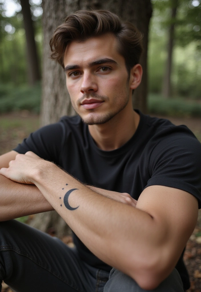 30 Subtle Men Tattoos That Look Minimal Yet Powerful - 14. Minimalist Moon